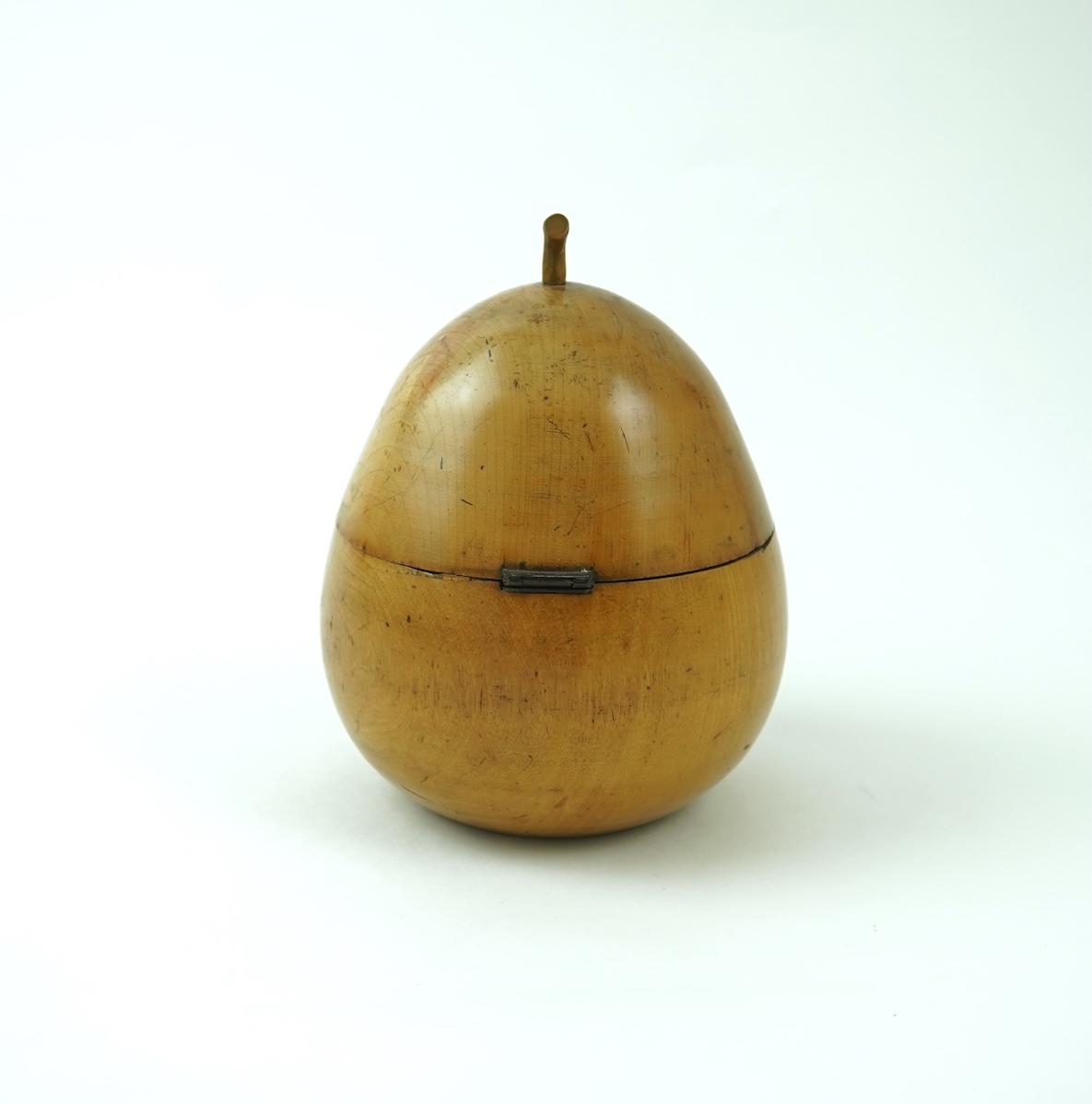 A Continental pear shaped fruitwood tea caddy, c.1800